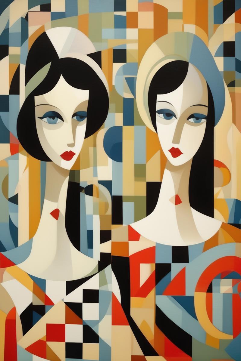 00486-464577570-_lora_Jean Metzinger Style_1_Jean Metzinger Style - A beautiful design of summer girls in a style of Alice Bailly Cubism with pa.png